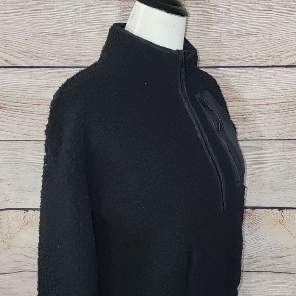 NWT Xersion Faux Fur‎ Black Half Zip Sweatshirt Size X-Small - Picture 13 of 14